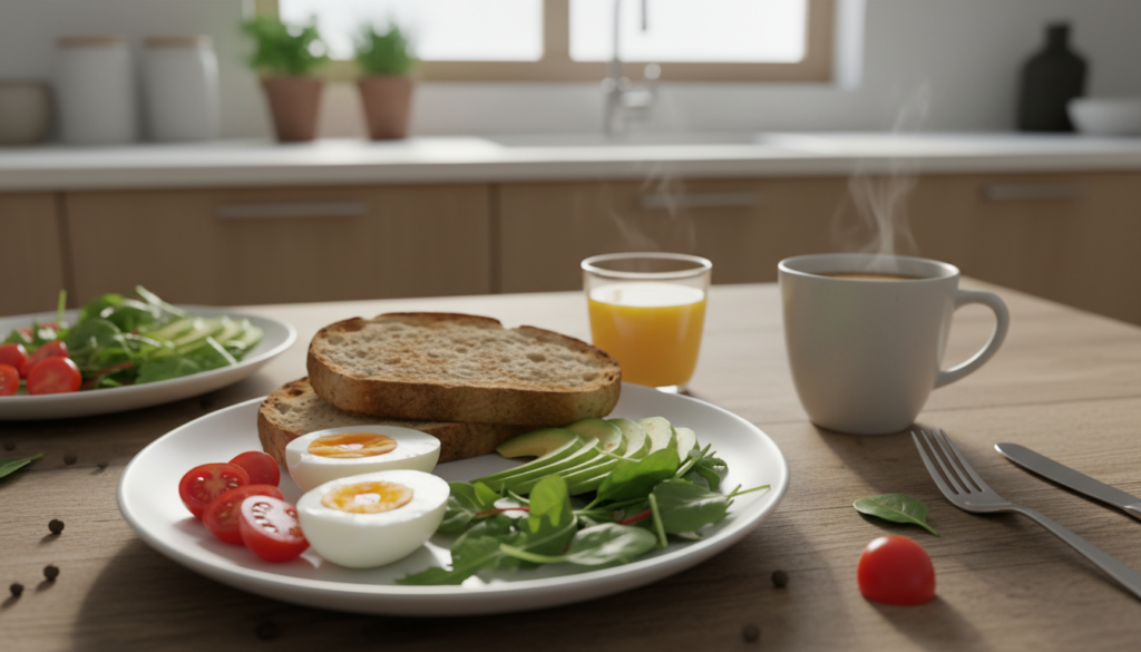 healthy fruits arrangement on wooden table