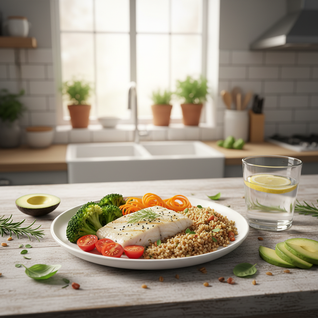 ALIMENTAÇÃO SAUDÁVEL: O COMBUSTÍVEL PARA SUA MELHOR VERSÃO vibrant healthy meal in realistic 3d rendering.png